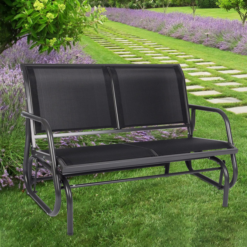 Arlmont & Co. Outdoor Etosha Gliding Metal Bench Wayfair